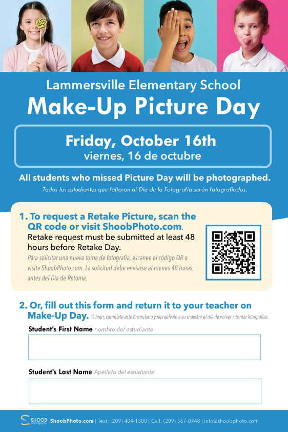 LES Fall Make Up Picture Day Flyer