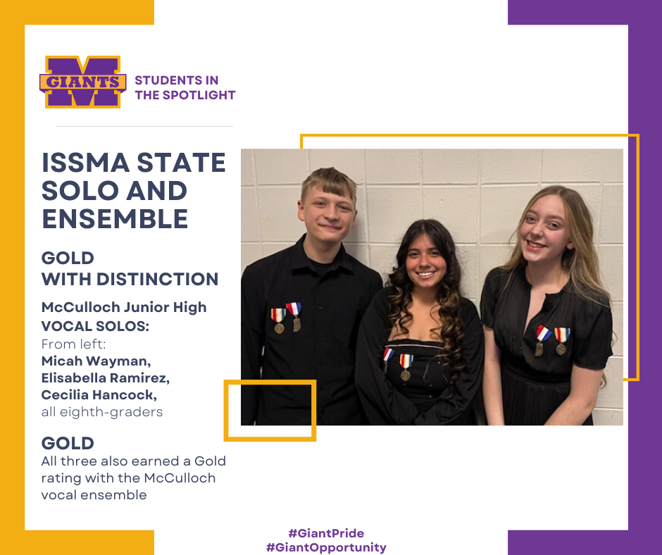 promo graphic - ISSMA State Solo & Ensemble 2026 - Micah Wayman, Elisabella Ramirez, Cecilia Hancock - MJHS