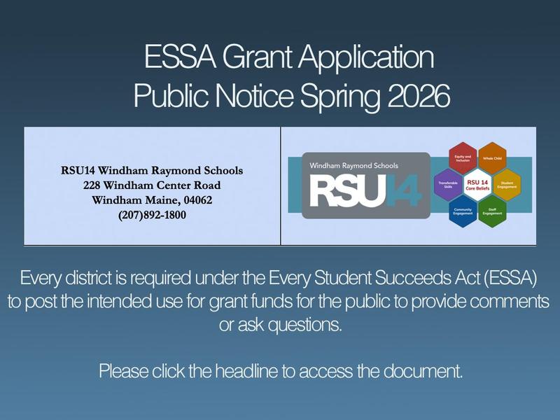 ESSA Grant Application Notification