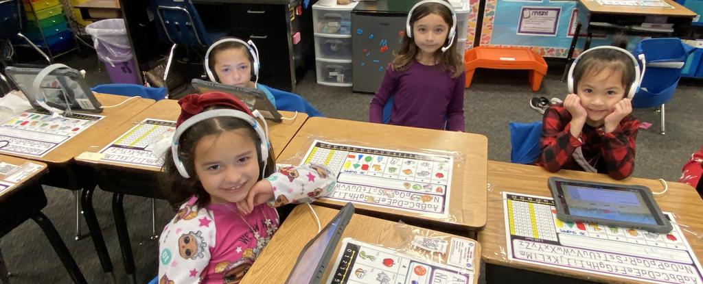 Students in headphones