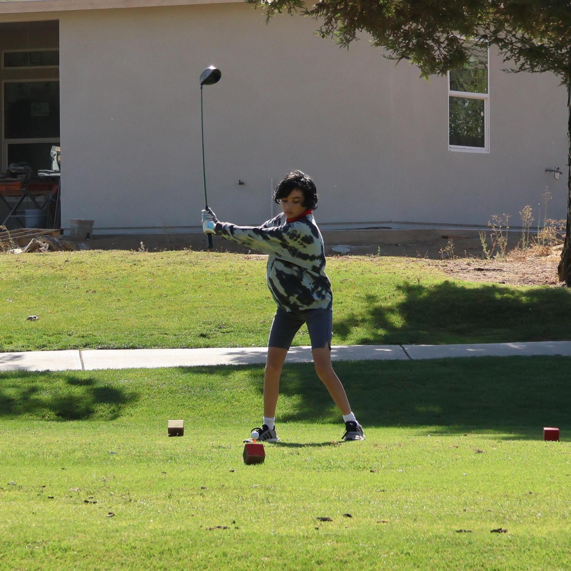 Girls golfers in action at the championships