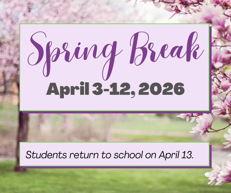 April 3-12 Spring break.