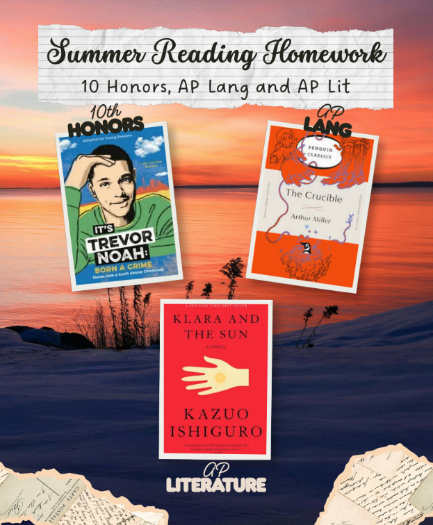 English Classes Summer Reading Homework Flyer