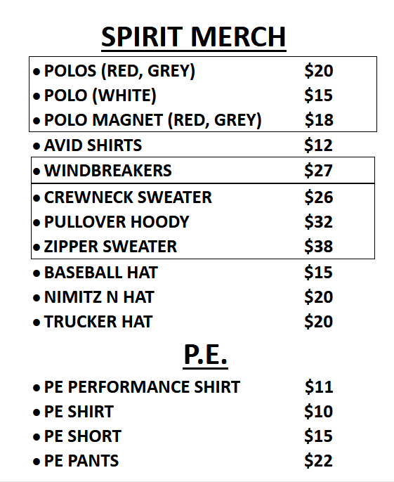 View our Updated Student Store Merchandise! Featured Photo