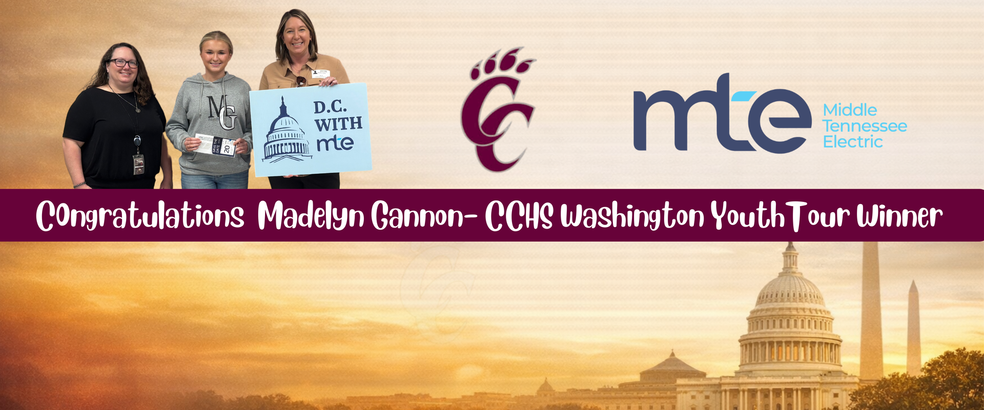 CCHS Washington Youth Tour Winner - Madelyn Gannon