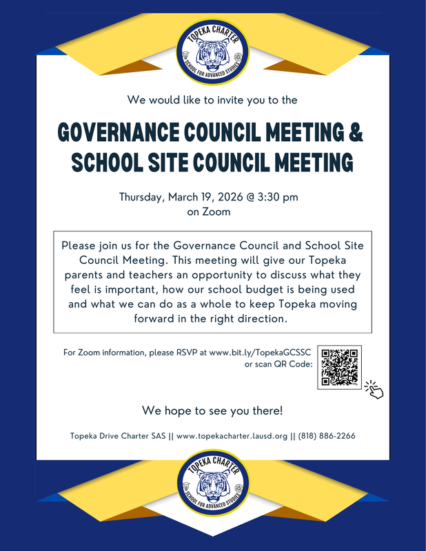 Governance Council School Site Council Meeting Flyer