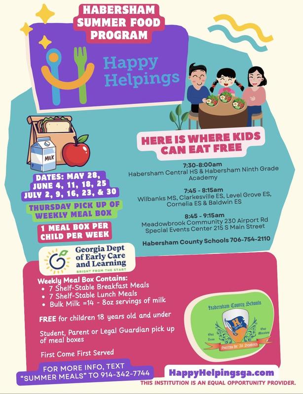 Summer Meals Program - English information