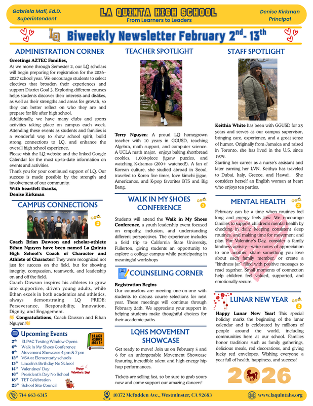 Newsletter February 2nd - 13th Featured Photo