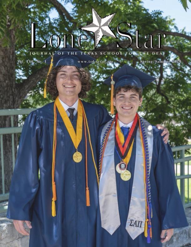 Two TSD Graduates smiling at camera in Lone Star Journal Spring/Summer 2026