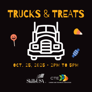 graphic of truck and candy for halloween