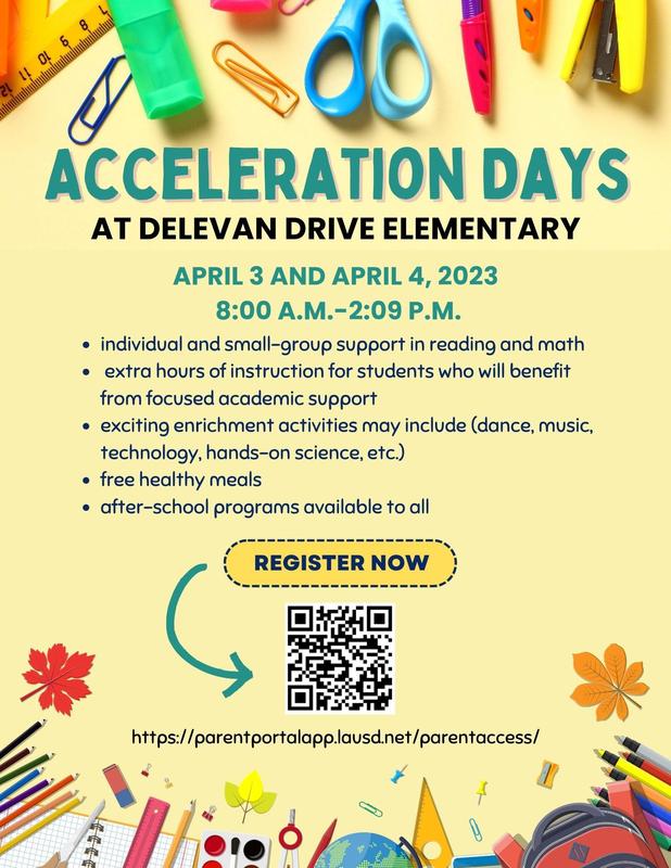 Acceleration Days:  April 3rd and April 4th