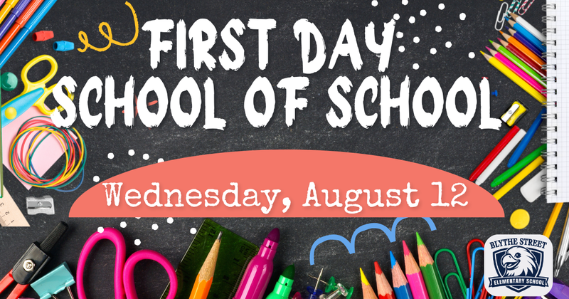 First Day of School August 12 in English