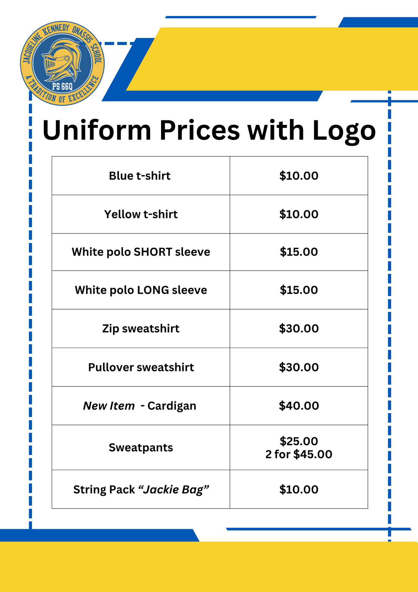 その他 ACJ Training School PASSPORT Uniform Policy – Important Information – PS 66 (27Q066