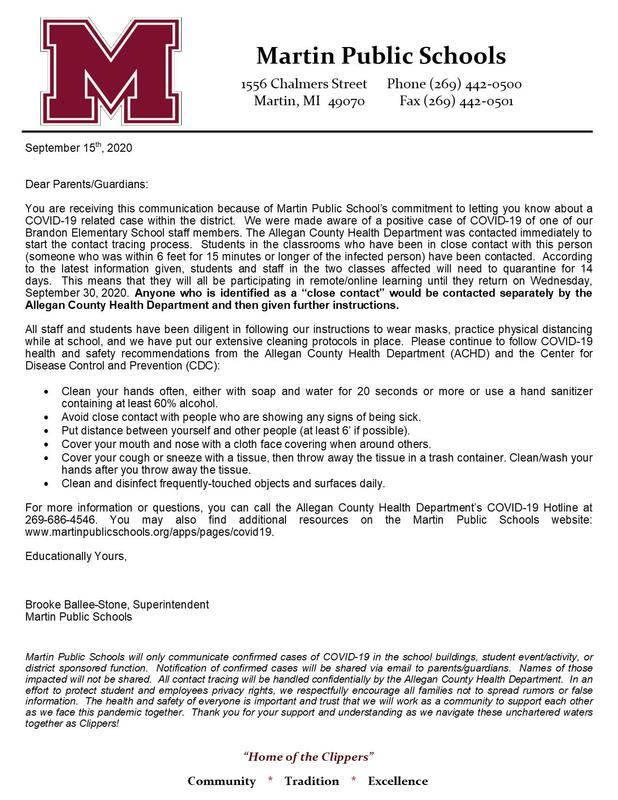 Parent letter