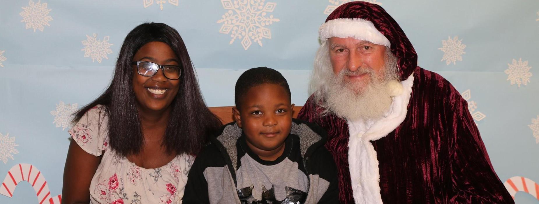 santa with student