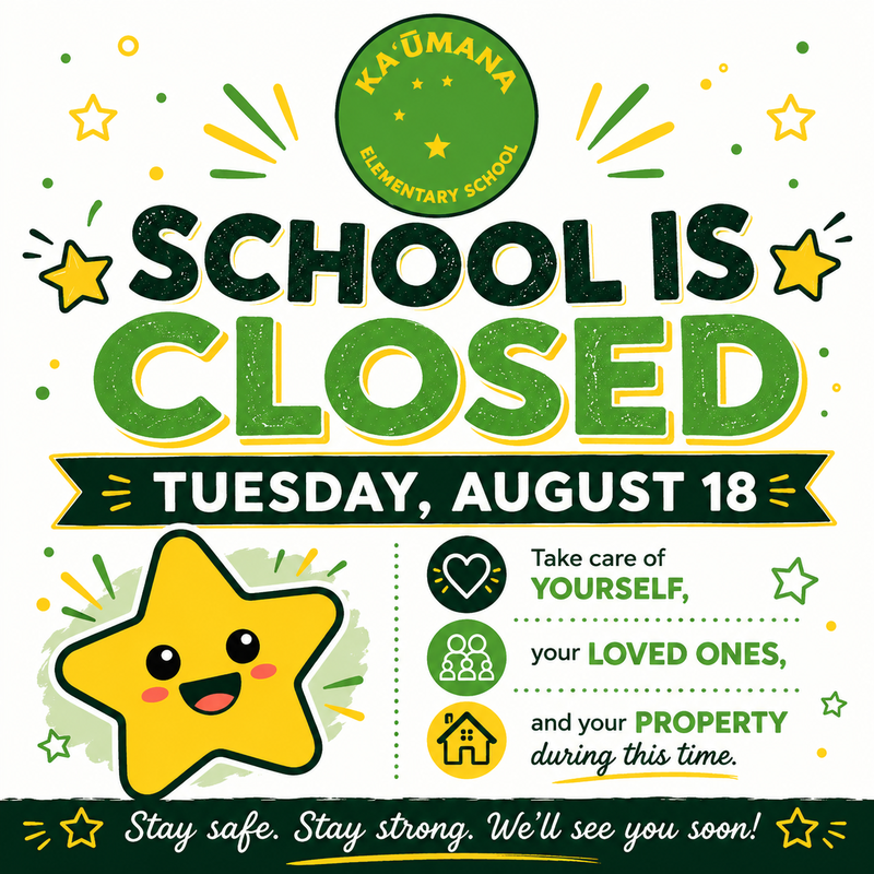 School Closed on August 18