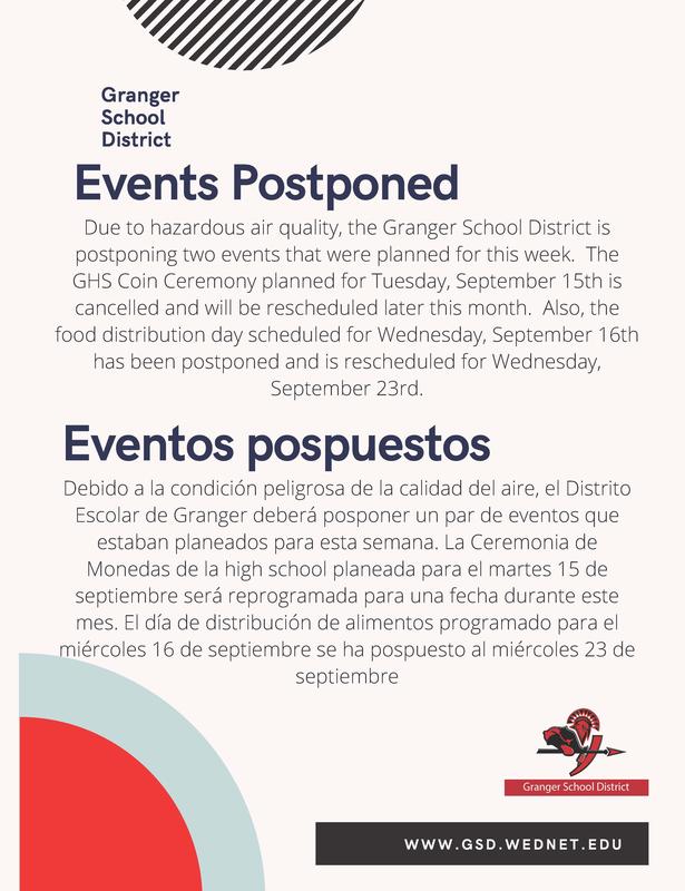 Photo with information on events postponed