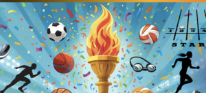 Torch and athletic icons