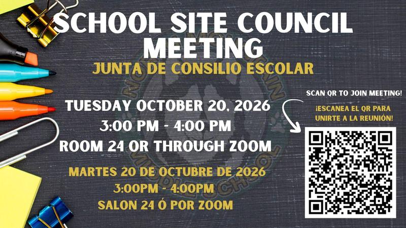 School Site Council Meeting October 20th