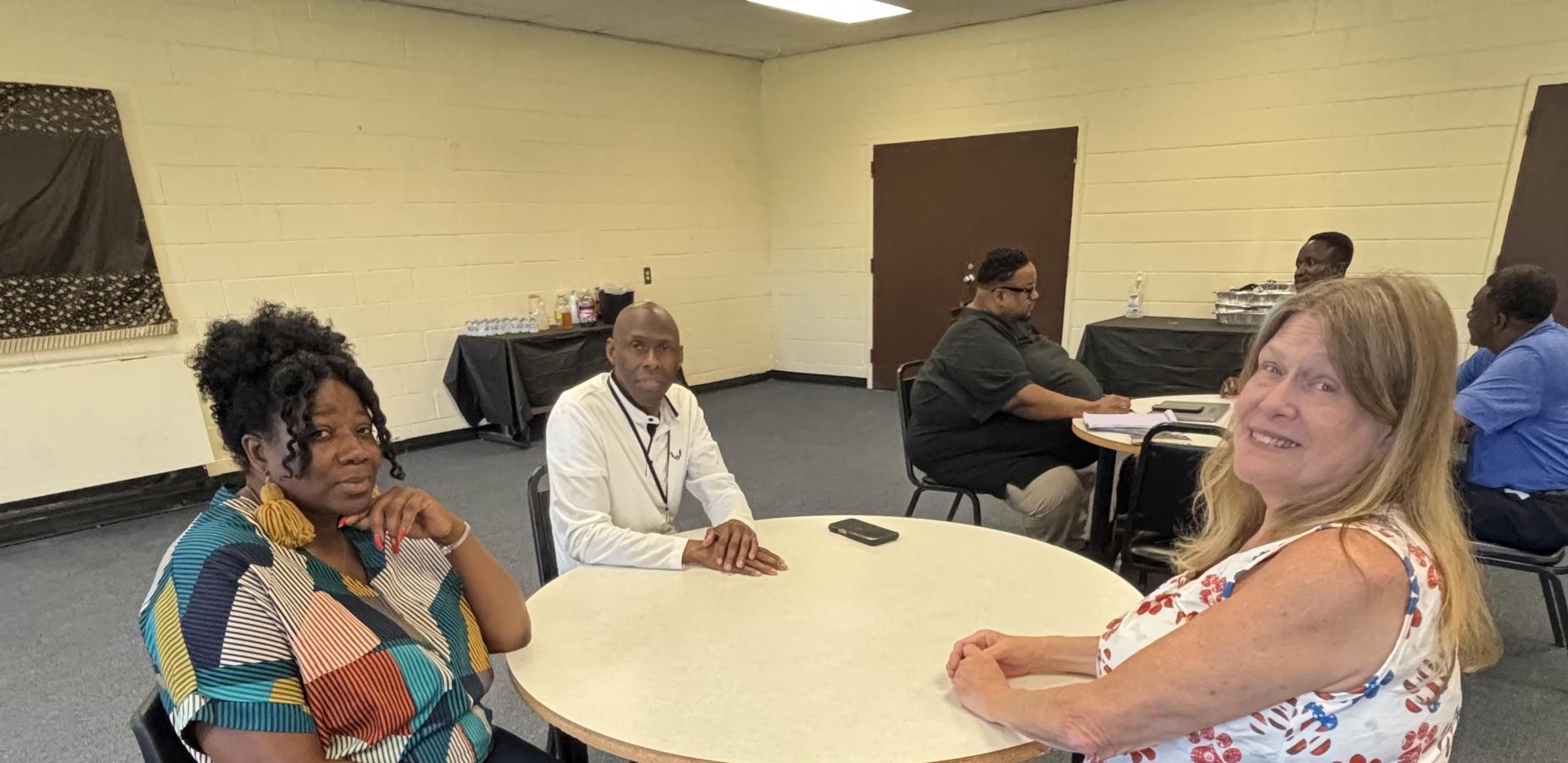 Mrs. Woodard, Mr. Mack, and Dr. Yarborough. Staff return