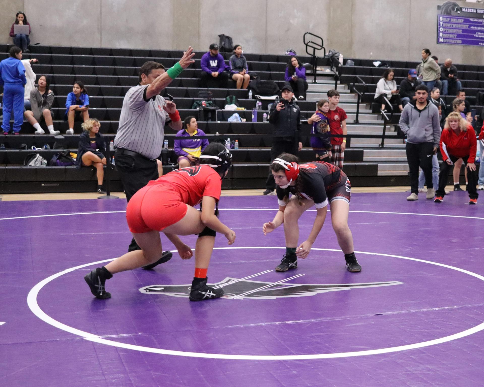 Girls wrestling at madera south