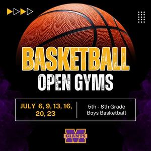 promo graphic - MJH/JIS boys basketball open gym summer 2026