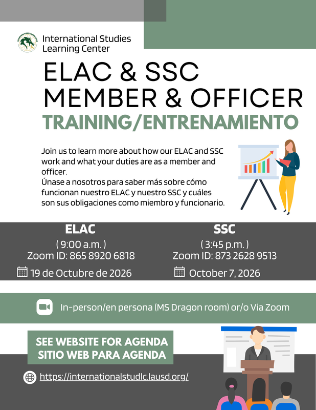 ELAC & SSC Member & Officer Training/ Entrenamiento