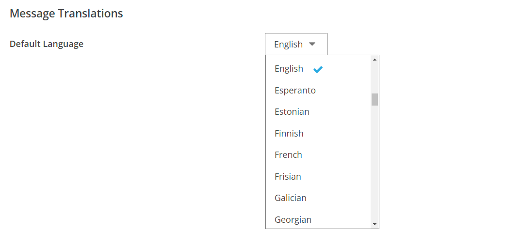 Default language selection