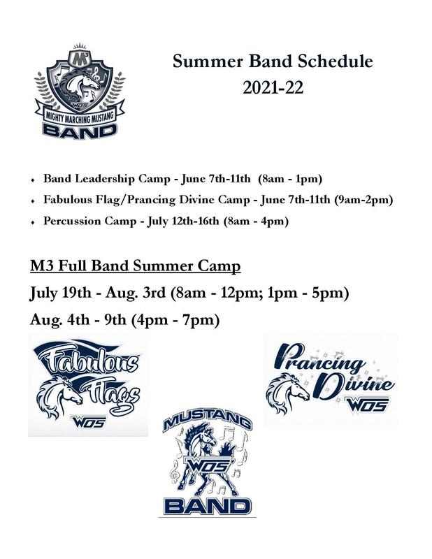 Summer Band Schedule 2021-2022