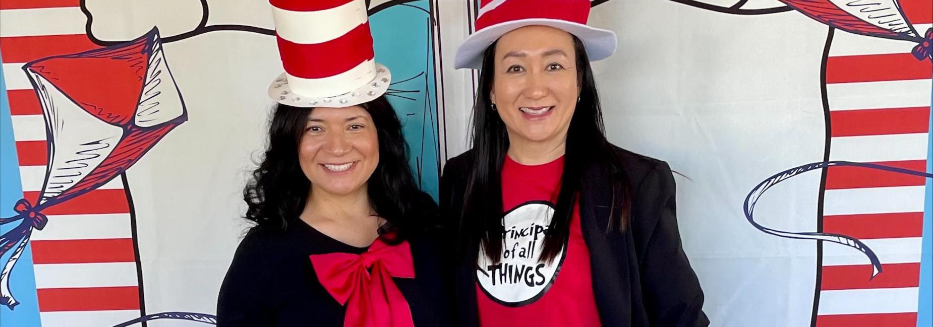 Staff celebrating Dr. Seuss' birthday.