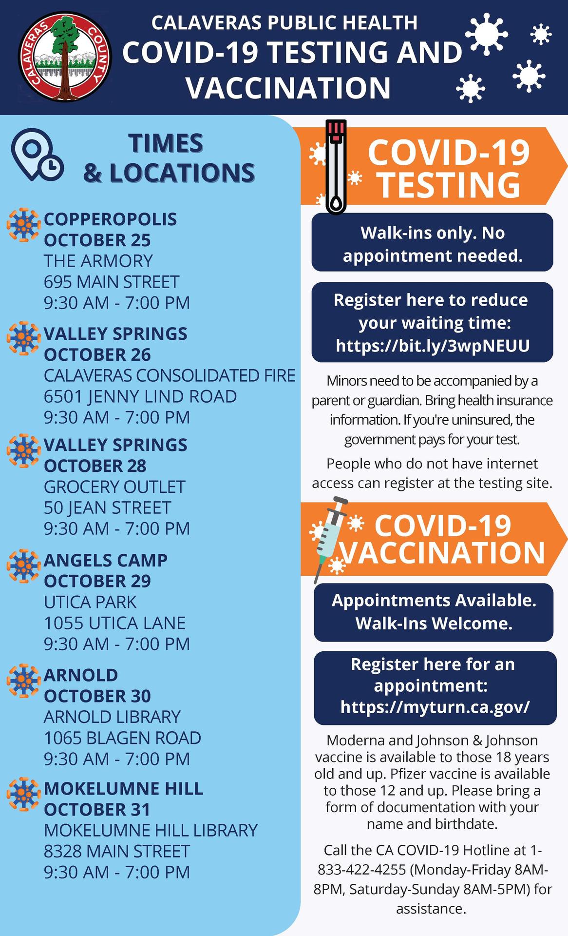 covid testing and vaccine info