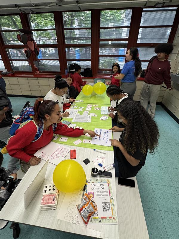 Families playing math games