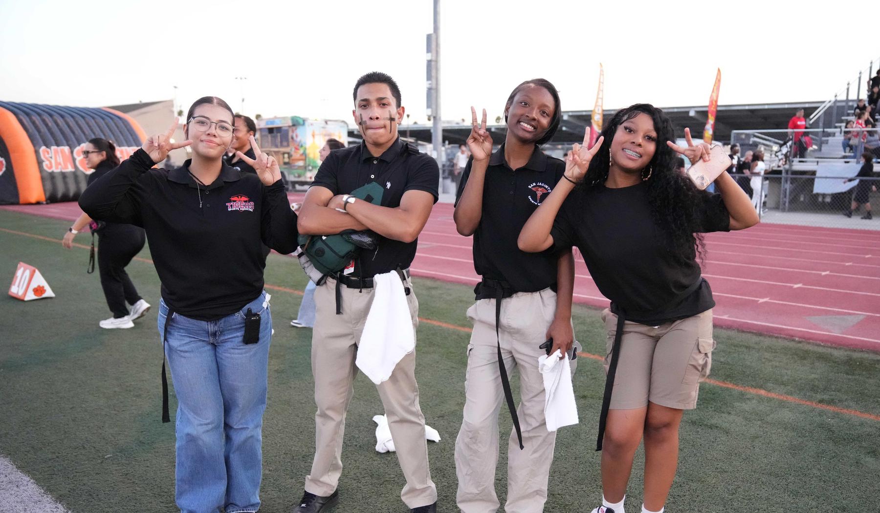 CTE Sports Medicine students at football game