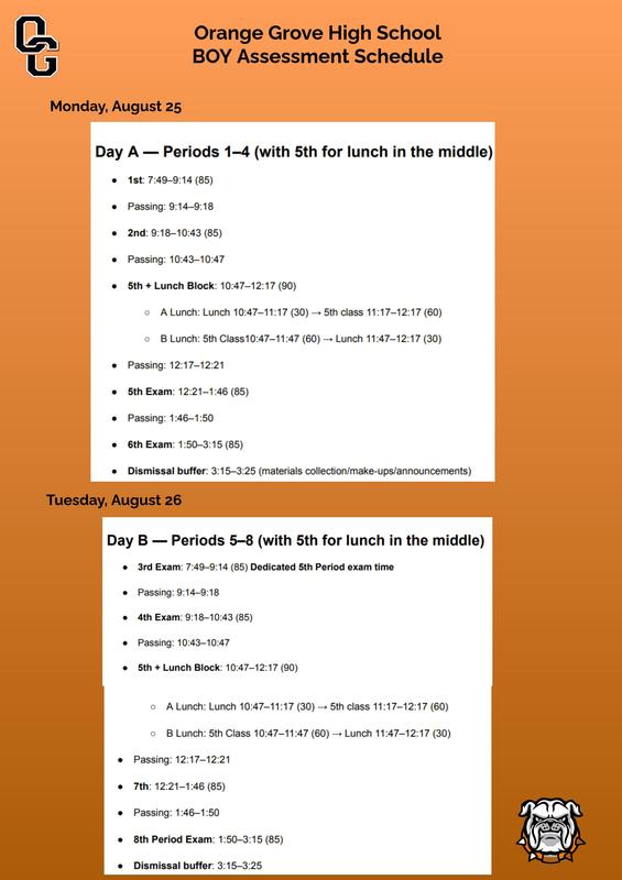 Modified Schedule