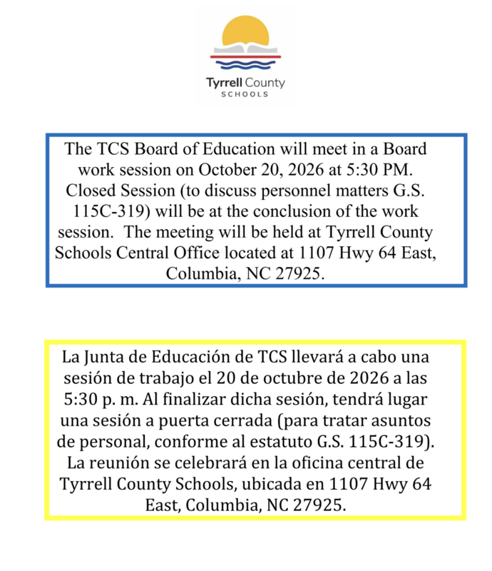 BOE Work Session Notice
