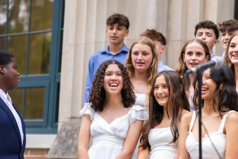 Students at an assembly