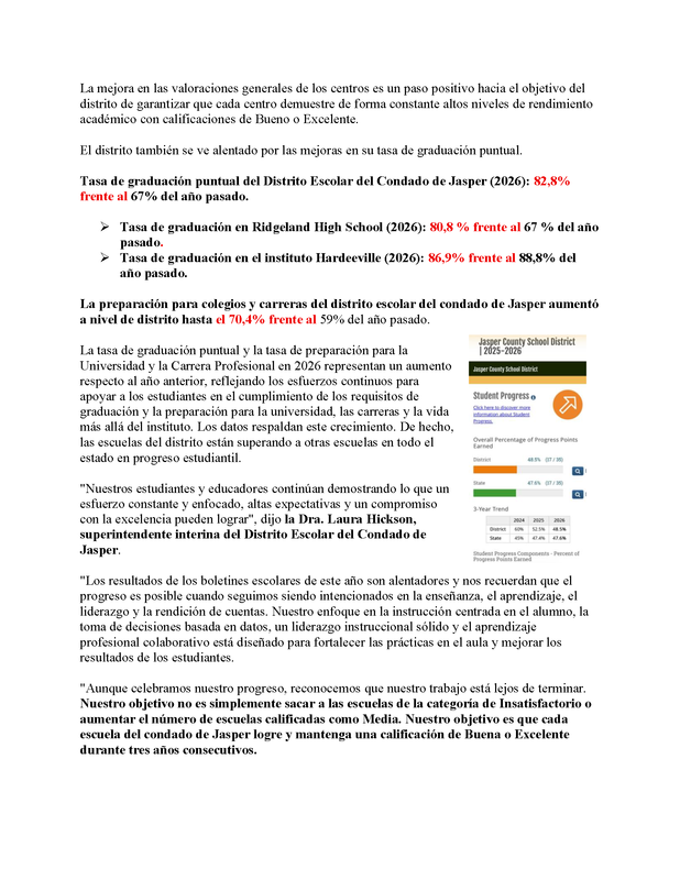Jasper County School District Celebrates Progress in Academic Achievement on the 2026 School Report Cards - Spanish_Page_2.png