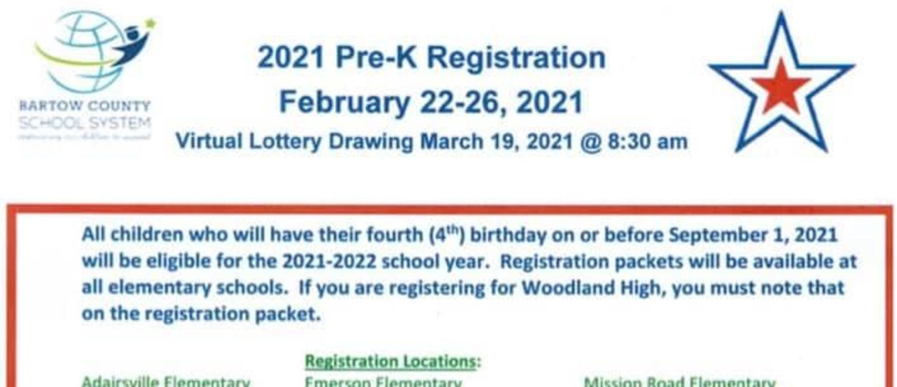 PreK registration