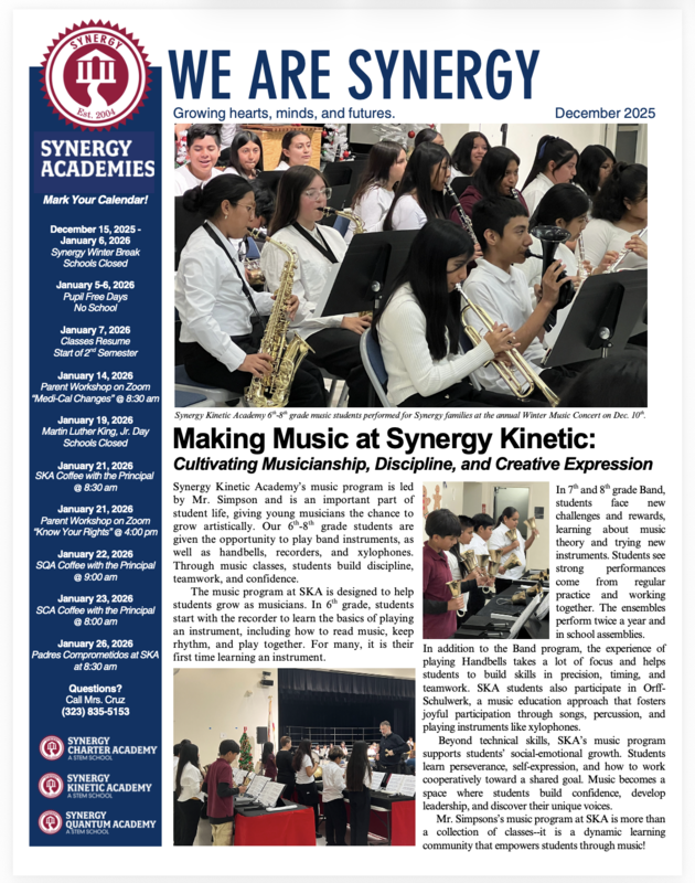 We Are Synergy Newsletter December 2025 Featured Photo