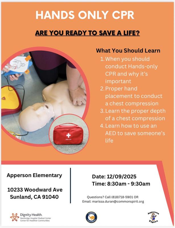 Hands Only CPR Workshop on December 9 at 8:30 AM