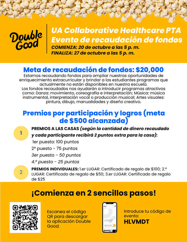 Venta de palomitas a beneficio de UASCH, del 20 al 27 de octubre