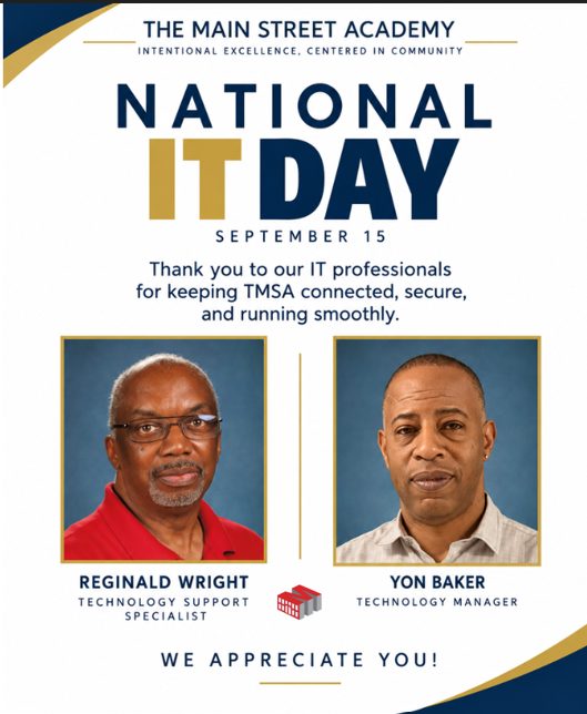 TMSA Recognizes Mr. Baker and Mr. Wright on National IT Day Featured Photo