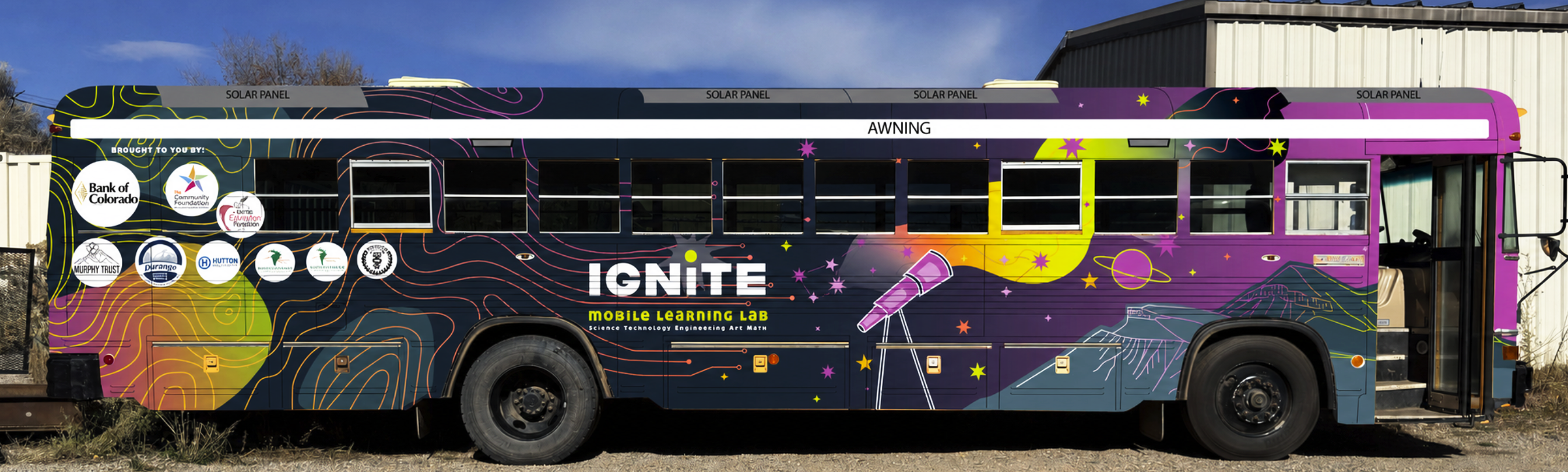 Ignite Mobile Learning Lab bus exterior with wrap