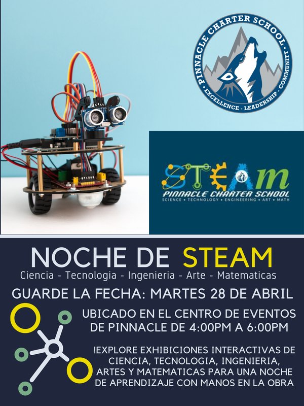 STEAM night poster in Spanish