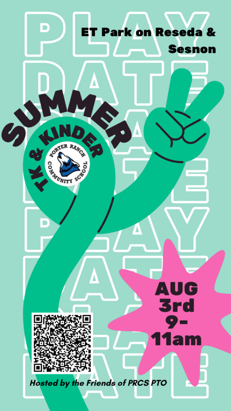 TK/Kindergarten Playdate Aug. 3rd 9-11am at Sesnon and Reseda
