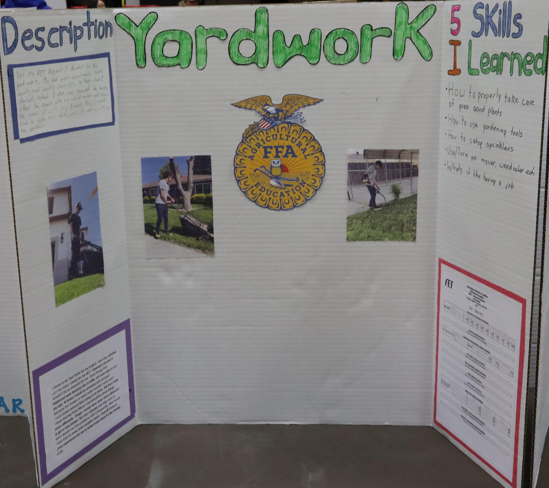 A Supervised Agricultural Experience trifold display