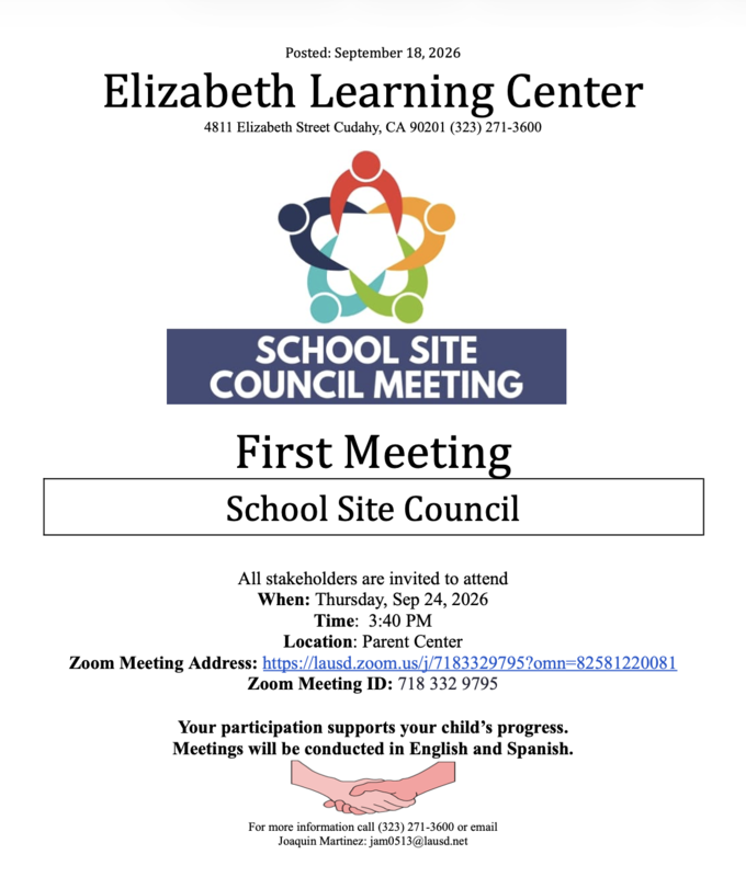 School Site Council Meeting