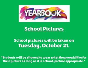 School Pictures - Tuesday, October 21