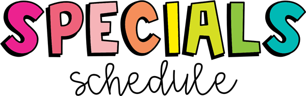 Specials Schedule