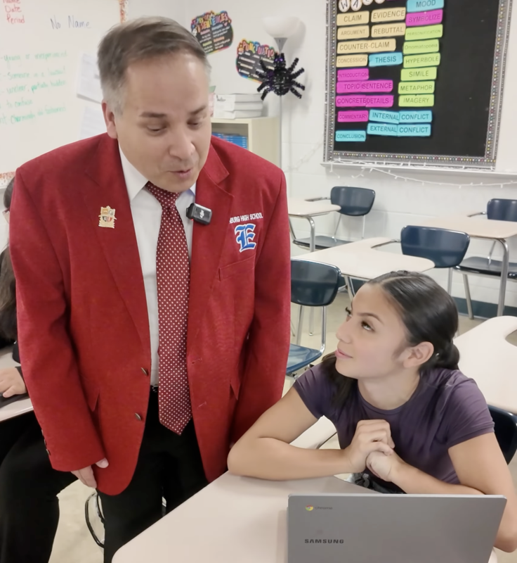 Dominic Pena with Student